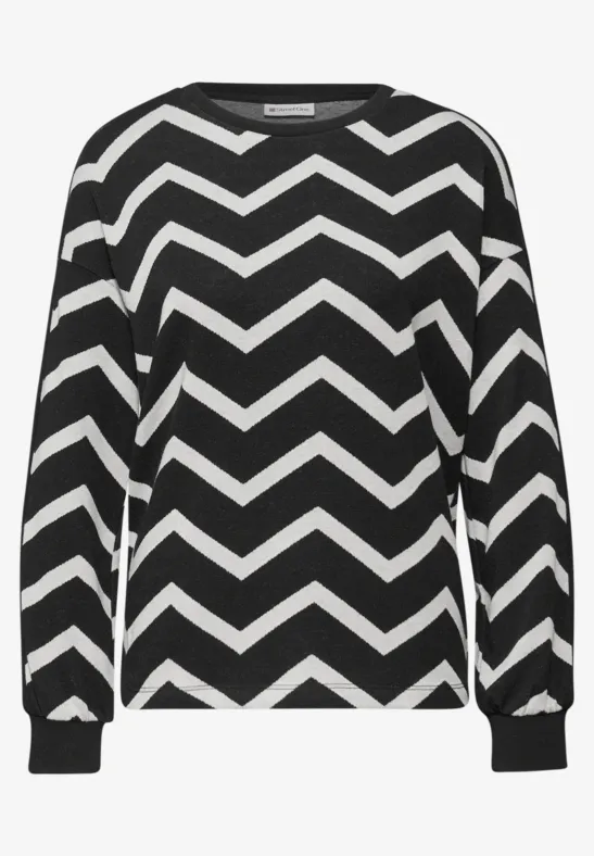 Shirt mit Galonstreifen Black