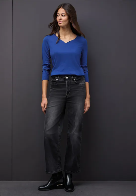 Shirt met hartvormige halslijn null