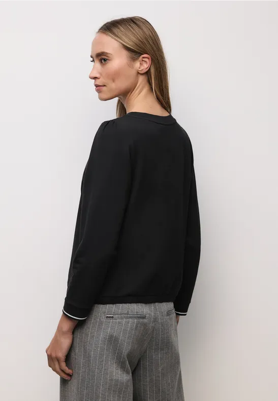 Softes Shirt mit Rippdetails Black