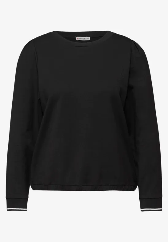 Softes Shirt mit Rippdetails Black