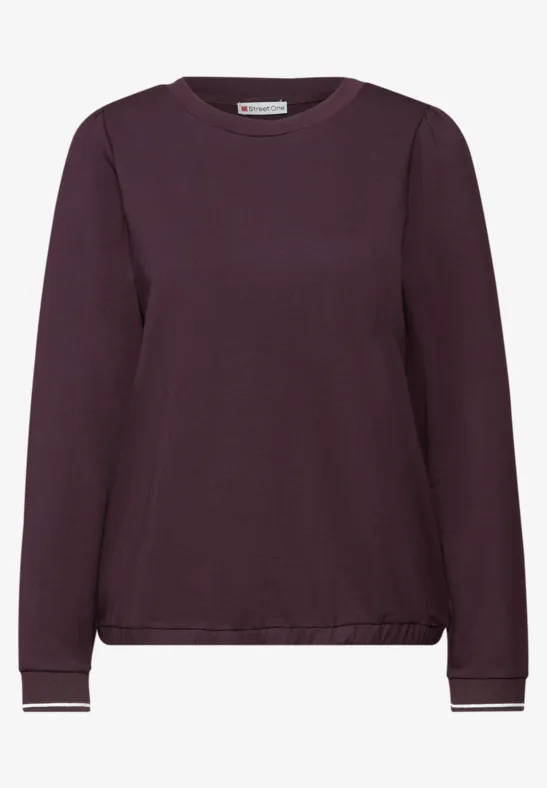 Zacht Shirt met geribde details Jazz Berry