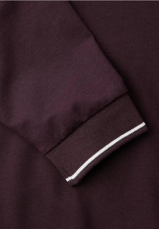 Zacht Shirt met geribde details Jazz Berry