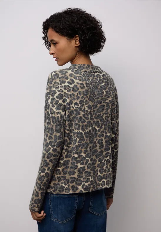 Cosy Leo-Print Shirt mocha glow