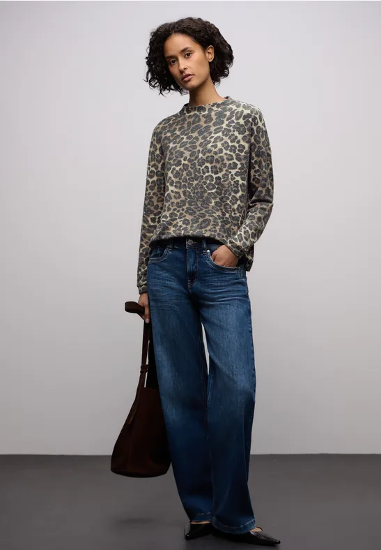 Cosy Leo-Print Shirt mocha glow