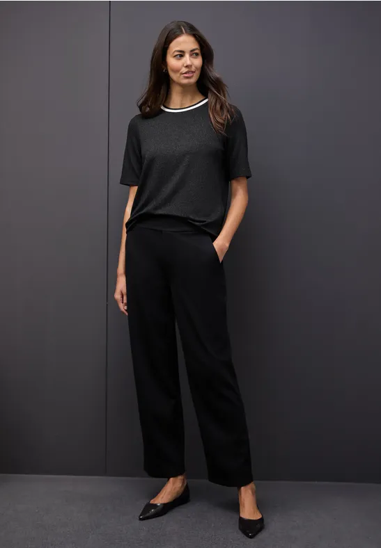 T-Shirt mit Glitzerdetails Black