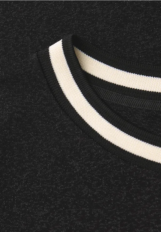 T-Shirt mit Glitzerdetails Black