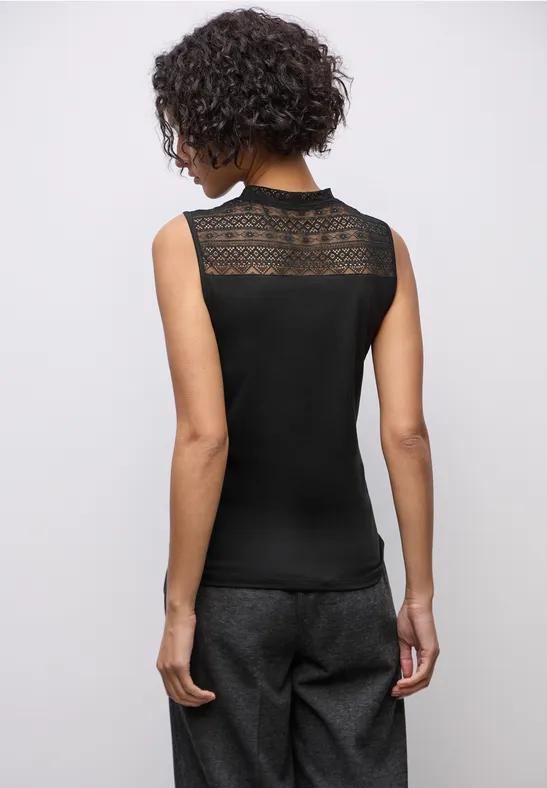 Top mit Spitze Black