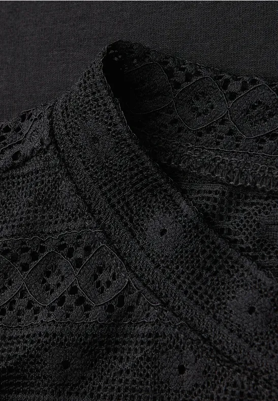 Top mit Spitze Black