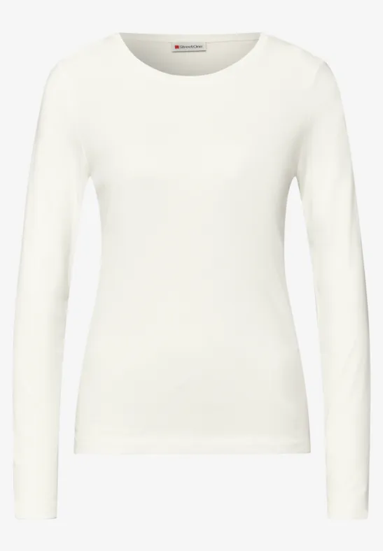 Basic Rundhalsshirt off white
