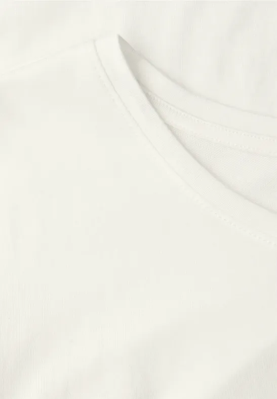 Basic Rundhalsshirt off white