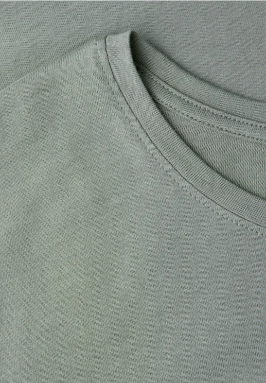 Basic shirt met ronde hals dark serene green