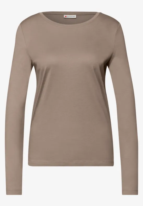 Basic Rundhalsshirt light terra mocha