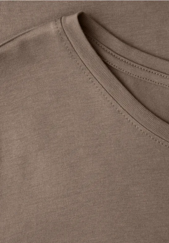 Basic Rundhalsshirt light terra mocha