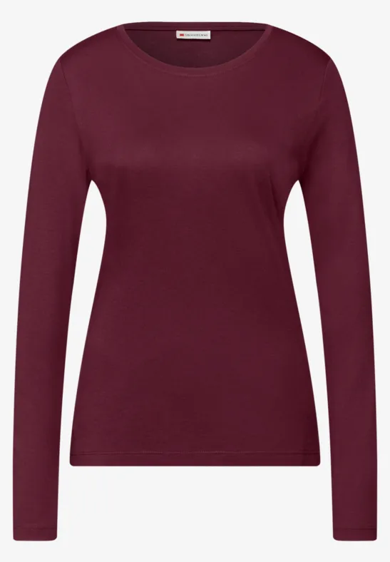 Basic Rundhalsshirt truffle red