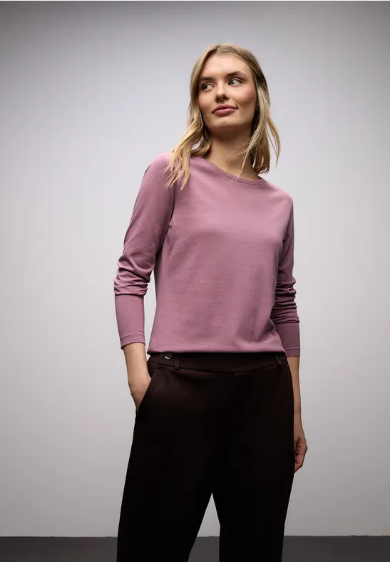 T-shirt basique à col rond muted plum