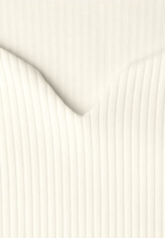 Basic Shirt mit Rippstruktur off white