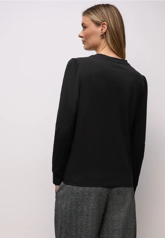 Shirt mit Raffung Black