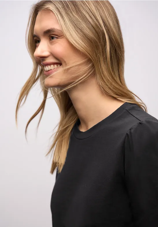 Shirt mit Raffung Black