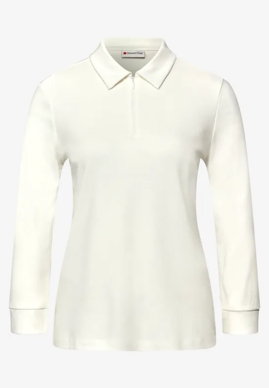 Poloshirt mit Zipper off white