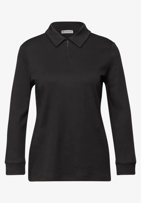 Poloshirt mit Zipper darkest brown