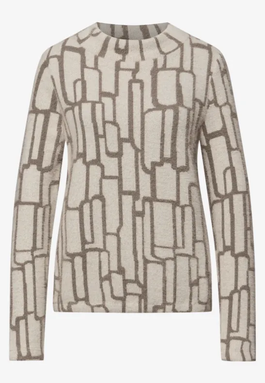 Gemustertes Shirt soft beige