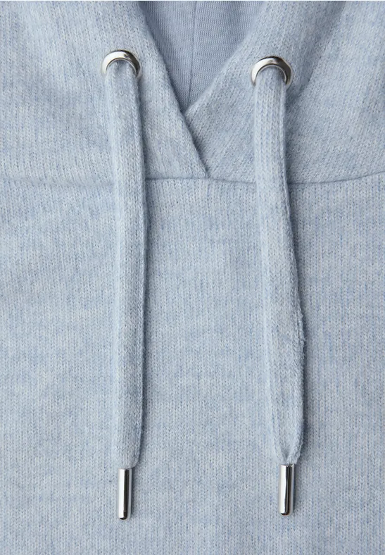 Shirt met gemêleerde capuchon frosted blue mel.