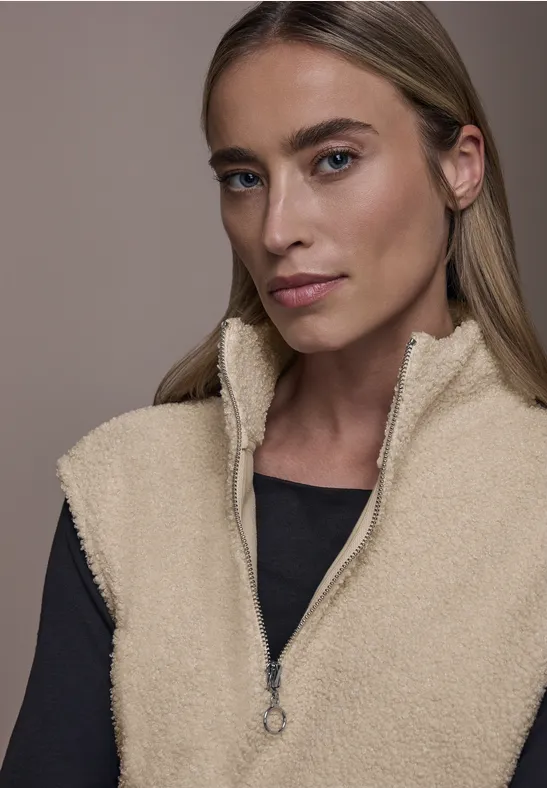 Teddy Shirt avec fermeture éclair Soft Fawn Beige