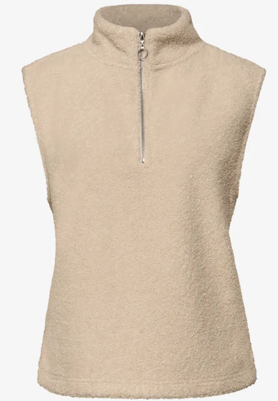 Teddy Shirt avec fermeture éclair Soft Fawn Beige