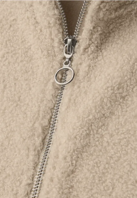 Teddy Shirt avec fermeture éclair Soft Fawn Beige