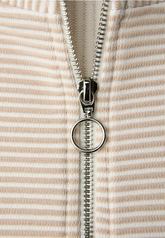 Two-Tone Strukturjacke off white