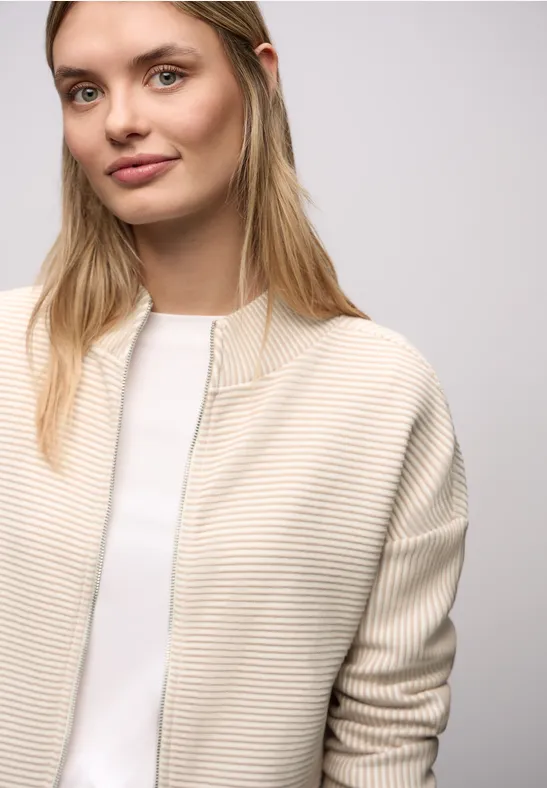 Two-Tone Strukturjacke off white