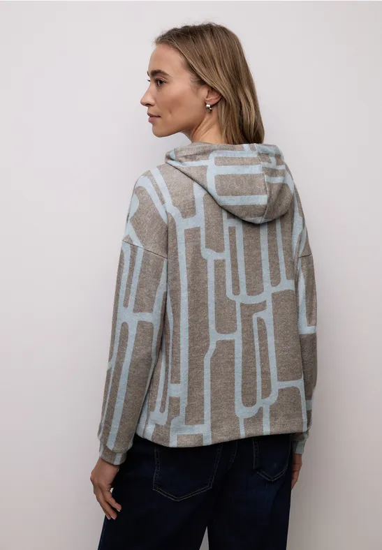 Gemusterter Hoodie Shirt frosted blue