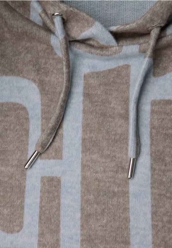 Gemusterter Hoodie Shirt frosted blue