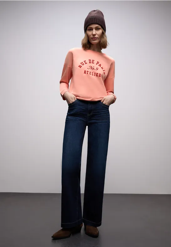 Shirt mit Wording light apricot