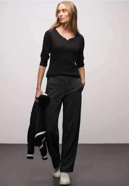 Basic Shirt mit Knopfdetail Black