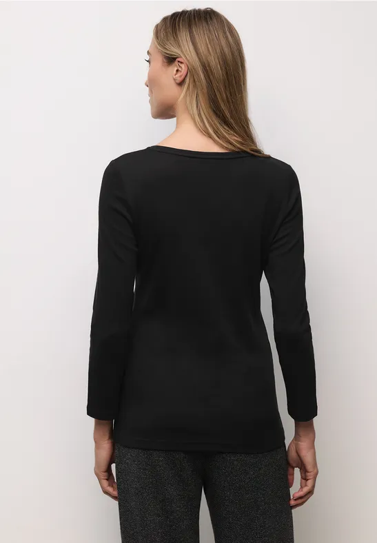 Basic Shirt mit Knopfdetail Black