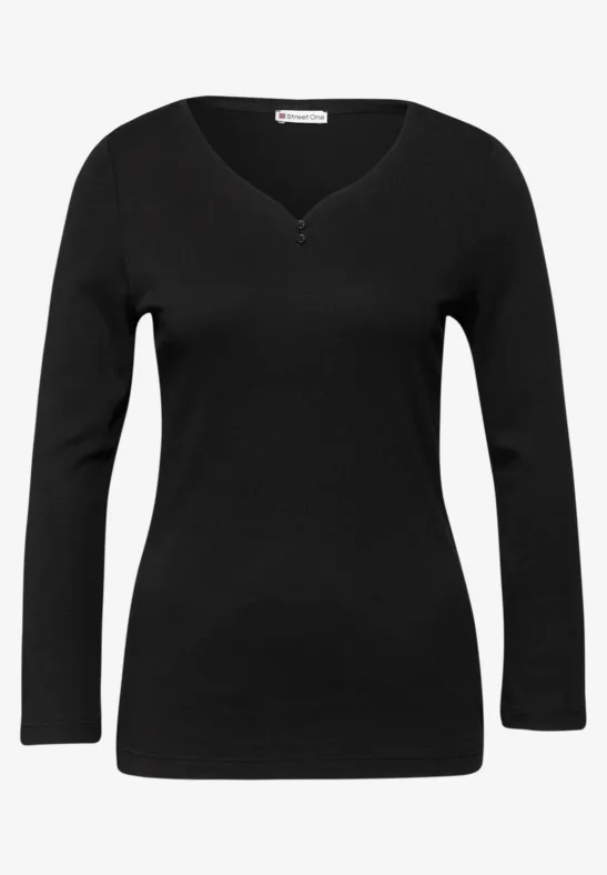 Basic Shirt mit Knopfdetail Black