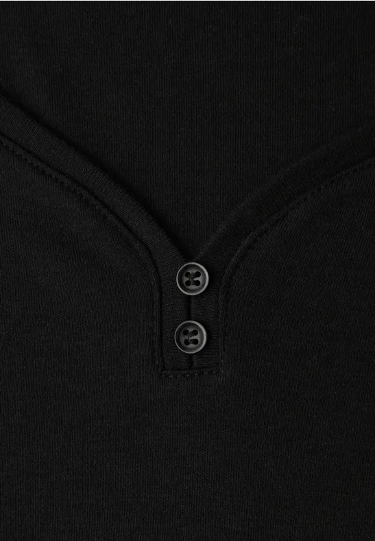 Basic Shirt mit Knopfdetail Black