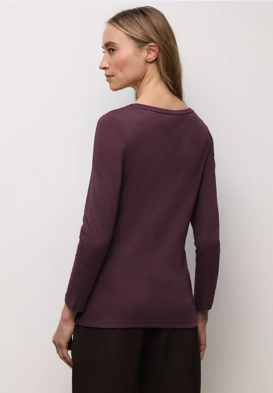 Basic shirt met knoopdetail Jazz Berry