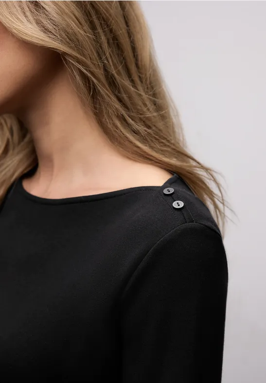 T-shirt avec détails de boutons Black