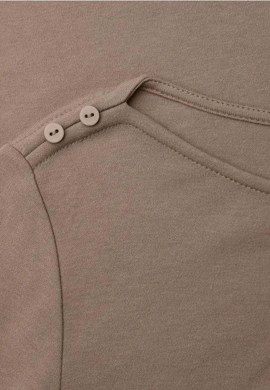 T-shirt avec détails de boutons light terra mocha