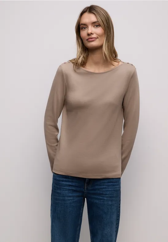 T-shirt avec détails de boutons light terra mocha