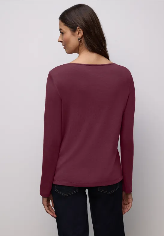 Shirt in Unifarbe truffle red