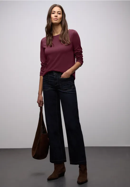 Shirt in Unifarbe truffle red