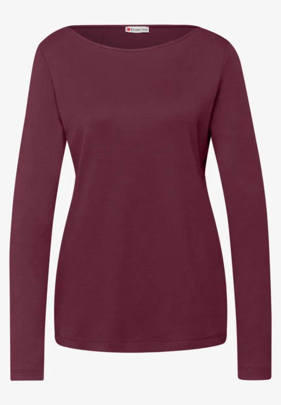 Shirt in Unifarbe truffle red