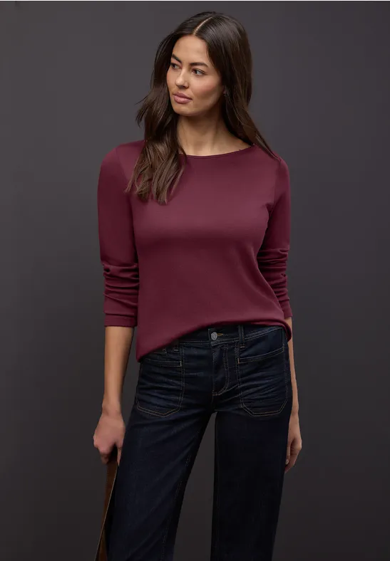 Shirt in Unifarbe truffle red