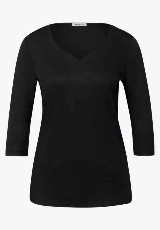 T-shirt avec encolure en cœur Black