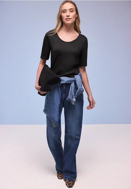 Shirt met omslag Black