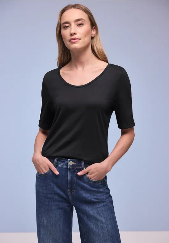 Shirt met omslag Black