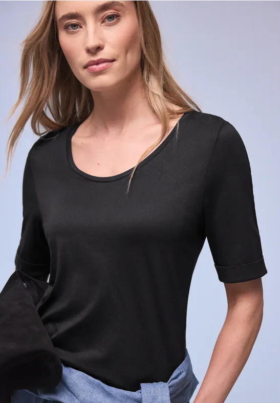 Shirt met omslag Black